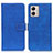 Leather Case Stands Flip Cover Holder K07Z for Motorola Moto G53 5G Blue