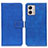 Leather Case Stands Flip Cover Holder K07Z for Motorola Moto G53j 5G Blue