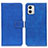 Leather Case Stands Flip Cover Holder K07Z for Motorola Moto G73 5G Blue