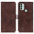 Leather Case Stands Flip Cover Holder K07Z for Nokia C31 Brown