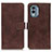 Leather Case Stands Flip Cover Holder K07Z for Nokia X30 5G Brown