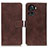 Leather Case Stands Flip Cover Holder K07Z for OnePlus 10R 5G Brown