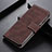 Leather Case Stands Flip Cover Holder K07Z for OnePlus 9 Pro 5G Brown