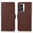 Leather Case Stands Flip Cover Holder K07Z for OnePlus Nord N300 5G Brown