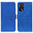 Leather Case Stands Flip Cover Holder K07Z for Oppo A16s Blue