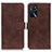 Leather Case Stands Flip Cover Holder K07Z for Oppo A16s Brown