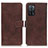 Leather Case Stands Flip Cover Holder K07Z for Oppo A53s 5G Brown