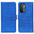 Leather Case Stands Flip Cover Holder K07Z for Oppo A54 5G Blue