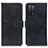 Leather Case Stands Flip Cover Holder K07Z for Oppo A55 5G Black