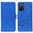 Leather Case Stands Flip Cover Holder K07Z for Oppo A55 5G Blue