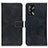 Leather Case Stands Flip Cover Holder K07Z for Oppo A74 4G Black