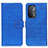 Leather Case Stands Flip Cover Holder K07Z for Oppo A74 5G Blue