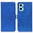 Leather Case Stands Flip Cover Holder K07Z for Oppo A96 4G Blue