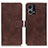 Leather Case Stands Flip Cover Holder K07Z for Oppo F21 Pro 4G Brown