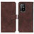 Leather Case Stands Flip Cover Holder K07Z for Oppo Reno5 Z 5G Brown