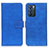 Leather Case Stands Flip Cover Holder K07Z for Oppo Reno6 5G Blue