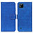 Leather Case Stands Flip Cover Holder K07Z for Realme C11 (2021) Blue