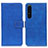 Leather Case Stands Flip Cover Holder K07Z for Sony Xperia 1 IV Blue