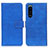 Leather Case Stands Flip Cover Holder K07Z for Sony Xperia 5 III SO-53B Blue