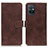 Leather Case Stands Flip Cover Holder K07Z for Vivo iQOO Z6 5G Brown