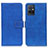 Leather Case Stands Flip Cover Holder K07Z for Vivo Y75 5G Blue