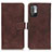 Leather Case Stands Flip Cover Holder K07Z for Xiaomi POCO M3 Pro 5G Brown