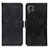 Leather Case Stands Flip Cover Holder K07Z for Xiaomi Poco M4 5G Black