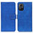 Leather Case Stands Flip Cover Holder K07Z for Xiaomi Poco M4 5G Blue