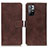 Leather Case Stands Flip Cover Holder K07Z for Xiaomi Poco M4 Pro 5G Brown