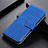 Leather Case Stands Flip Cover Holder K07Z for Xiaomi Poco M5S Blue
