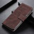 Leather Case Stands Flip Cover Holder K07Z for Xiaomi Poco M5S Brown