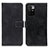 Leather Case Stands Flip Cover Holder K07Z for Xiaomi Redmi 10 (2022) Black