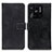 Leather Case Stands Flip Cover Holder K07Z for Xiaomi Redmi 10 India Black