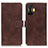 Leather Case Stands Flip Cover Holder K07Z for Xiaomi Redmi K50 Gaming 5G Brown