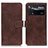 Leather Case Stands Flip Cover Holder K07Z for Xiaomi Redmi Note 11E Pro 5G Brown