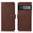 Leather Case Stands Flip Cover Holder K08Z for Google Pixel 6 Pro 5G Brown