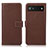 Leather Case Stands Flip Cover Holder K08Z for Google Pixel 6a 5G Brown