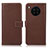 Leather Case Stands Flip Cover Holder K08Z for Huawei Nova 8i Brown