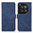 Leather Case Stands Flip Cover Holder K08Z for OnePlus 12 5G Blue