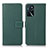 Leather Case Stands Flip Cover Holder K08Z for Oppo A16 Green