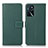 Leather Case Stands Flip Cover Holder K08Z for Oppo A16s Green