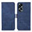 Leather Case Stands Flip Cover Holder K08Z for Oppo A58 4G Blue