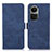 Leather Case Stands Flip Cover Holder K08Z for Oppo Reno10 Pro 5G Blue