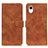 Leather Case Stands Flip Cover Holder K08Z for Samsung Galaxy A23 5G SC-56C Brown