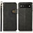 Leather Case Stands Flip Cover Holder K09Z for Google Pixel 6a 5G Black