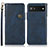 Leather Case Stands Flip Cover Holder K09Z for Google Pixel 6a 5G Blue