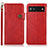 Leather Case Stands Flip Cover Holder K09Z for Google Pixel 6a 5G Red