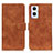 Leather Case Stands Flip Cover Holder K09Z for OnePlus Nord N20 5G Brown