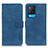 Leather Case Stands Flip Cover Holder K09Z for Oppo A54 4G Blue