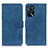 Leather Case Stands Flip Cover Holder K09Z for Oppo A54s Blue